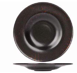 [60252236] PROOF ETNA ZWART/BRUIN ROND SOEPBORD 30XH4CM - 5694004