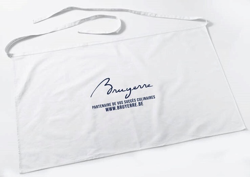 [80000001] TABLIER BLANC 100X55CM LOGO "BRUYERRE"