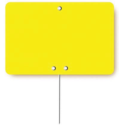 [43606047] YELLOW FLUORESCENT LABEL 8X6CM STAINLESS STEEL PICK 10 PC
