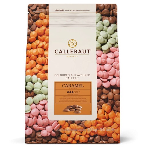 [05100825] CALLEBAUT CHF-N3438CARE4-U70 CALLETS CARAMEL   KARTON VAN 4 ZAKKEN X 2,5KG=ZAK ***S/CDE***