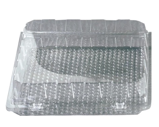 [41802308] PATIPACK SQUARE BOX INT. 235X235X100MM VENTILATED HINGED LID 160 PCES