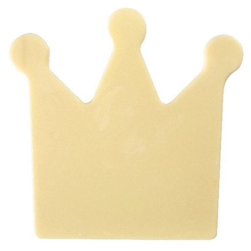 [08054327] 2067256 PLAQUETTE COURONNE CHOCOLAT BLANC 11X12CM 10PCES ***S/CDE***