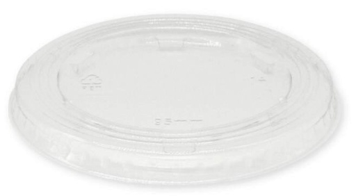 [25101151] PET TRANSP PLATTE DEKSEL DIAM 95MM ZONDER GAT VERPAKKING VAN 50 STUKS