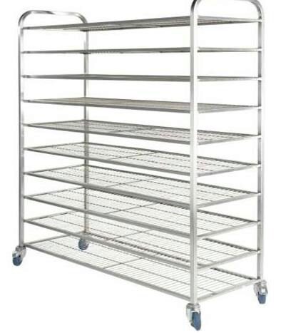 [55500278] INOX DUBBEL BROODREK 9 VERDIEPINGEN ROOSTER 150X55CM H175CM=STUK