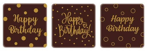 [08054905] 2067008 VIERKANT HAPPY BIRTHDAY 5X5CM 75PCS ***OP/ORDER***