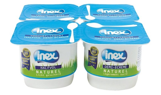 [06020302] INEX REF 3000 YOGHURT NATUUR 4X125GR  = TRAY