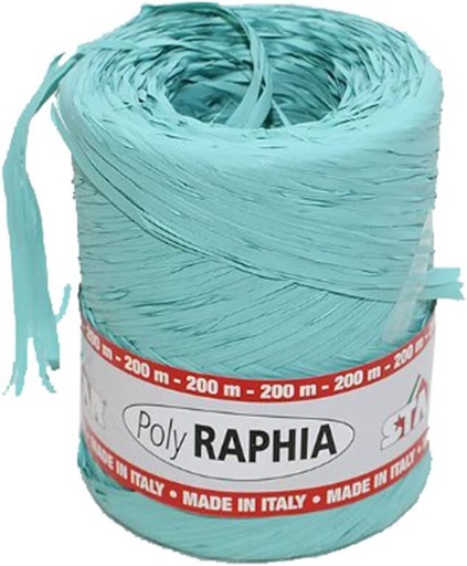 [70407804] POLY RAFFIA 15MM X 200M WATER GREEN R34