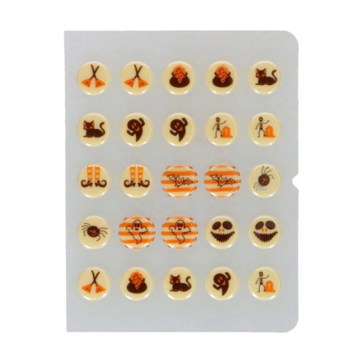 [08053654] FUNCAKES PLAQUETTE HALLOWEEN 2CM CHOCOLAT25 PIECES