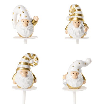 [08054489] 1015398 PÈRE NOEL CHAPEAU OR/BLANC 3D SUR PIC 35MM 64 PIÈCES ***S/CD***
