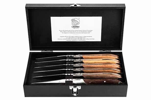 [60251826] LAGUIOLE LUXURY LINE 6 COUTEAUX STEAK MIXEDWOODSILICONE