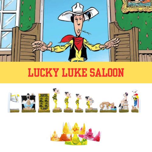 [60229121] PORSELEINEN BONEN 100STKS "LUCKY LUKE SALOON" +KRONEN ***NIEUW 2025***