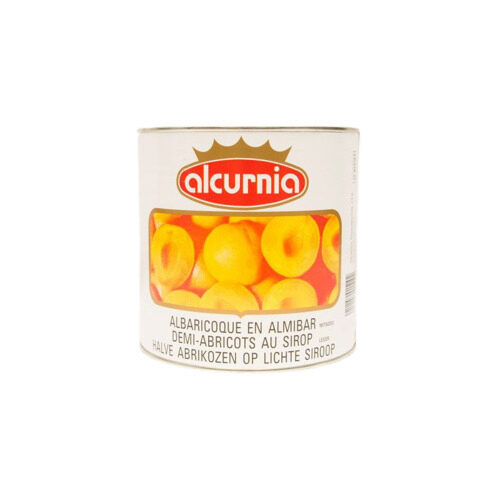 [01010015] HALVE ABRIKOOS IN SIROOP ALCURNIA 6 X 3KG = BLIKJE