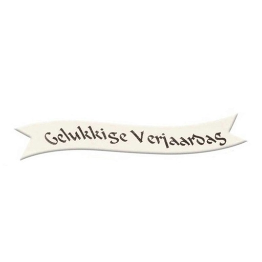 [08081074] 1058966 WITTE BANNER GELUKKIG VERJAARDAG 24STUKS ***S/CDE***