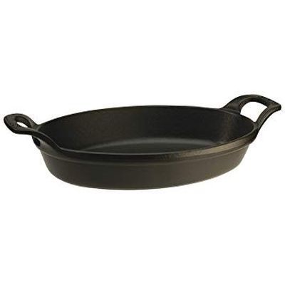 [57659906] STAUB OVAL CAST IRON DISH 32CM BLACK STACKABLE
