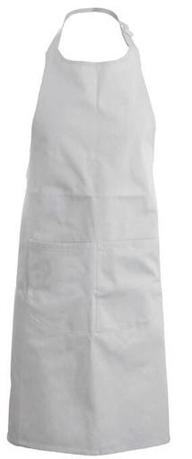 [53141062] TABLIER KARIBAN BAVETTE + POCHE GRIS CLAIRH90XL71CM POLYESTER/COTON