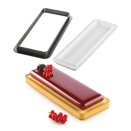 [51657435] RECHTHOEKIG SILIKOMART TAARTRING VORM KIT 265 X105MMH 20MM 1 KADER + 1 VORM = KIT