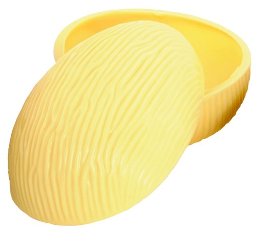[13030061] EIERERSCHAAL 15 CM WIT CHOCOLADE 16 STUKS = DOOS