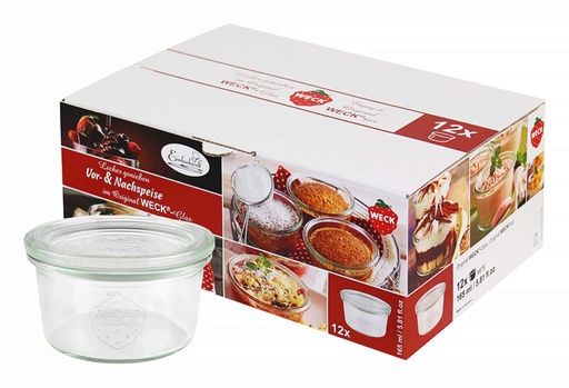[56000533] WECK STRAIGHT JARS Ø 80MM A/C 165ML-12P GLASS LID - 976