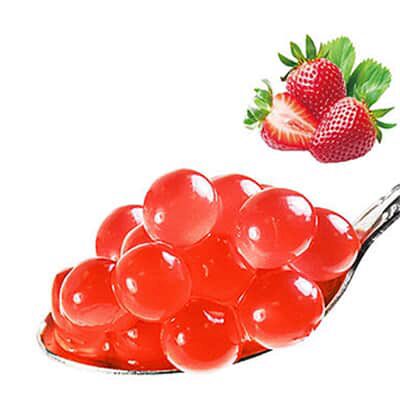 [25101246] BLACK COFFEE FRUITPARELS 0,49KG AARDBEIENSMAAK V/BUBBLE THEE