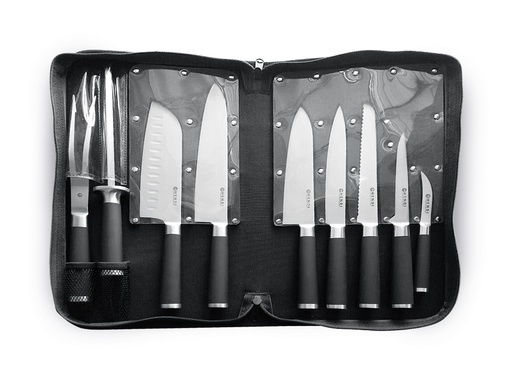 [57661020] HENDI MALETTE DE COUTEAUX INOX 9P