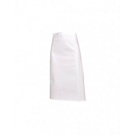 [53141000] SNV TABLIER CHEF LONG BLANC SANS POCHE 100X90CM 100% COTTON