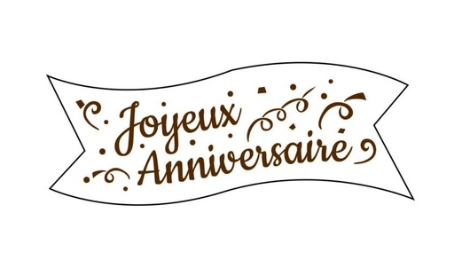 [08050273] BRU25516BLC WIMPEL WITTE JOYEUX ANNIVERSAIRE IN HOSTIE 94 X 30 MM 24 STUKKEN = ZAKJE
