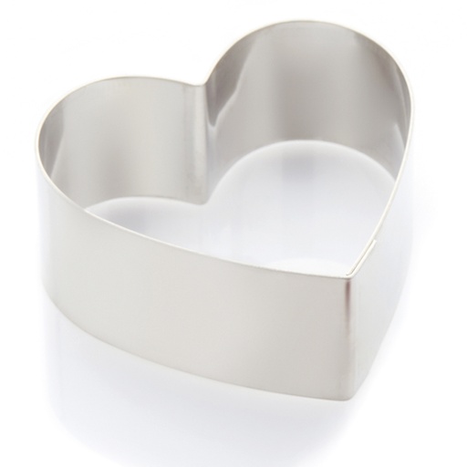 [51701426] COEUR SANS FOND BOMBÉ EN INOX 26 X 5CM