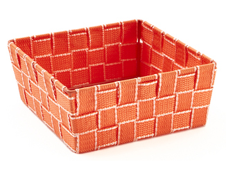[60300660] MAND VIERKANT XSM ORANJE STREEP ROPE15X15CM HT5,5CM