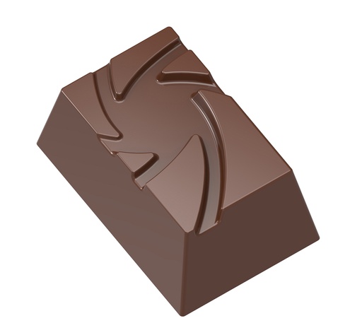 [70409516] MOULE À CHOCOLAT RECTANGLE SPIRALE CW1619 3X8 -- 9GR