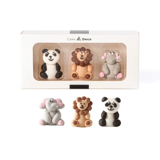 [08054186] 39502 CAKEDECO DÉCORS DIEREN 3D 10 PIECES ***S/CD***