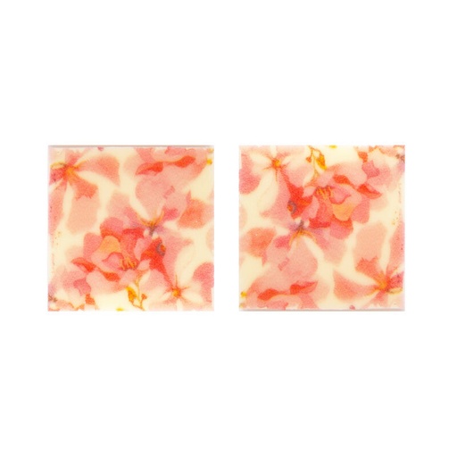 [08053984] *FF*2034061 PLAQUETTE FLEUR ROSE CARRE CHOCOLAT 3X3CM 220 PCES ***S/CDE***