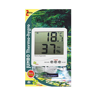 [52902316] VOCHTMETING DIGITAAL THERMOMETER MET JUMBO DISPLAY MET PEILLOOD VAN -50° TOT 70°/20-99%RH=STUK