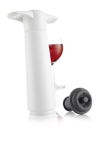 [54906500] VACU VIN POMPE A VIDE BLANCHE A/ 2 BOUCHONS