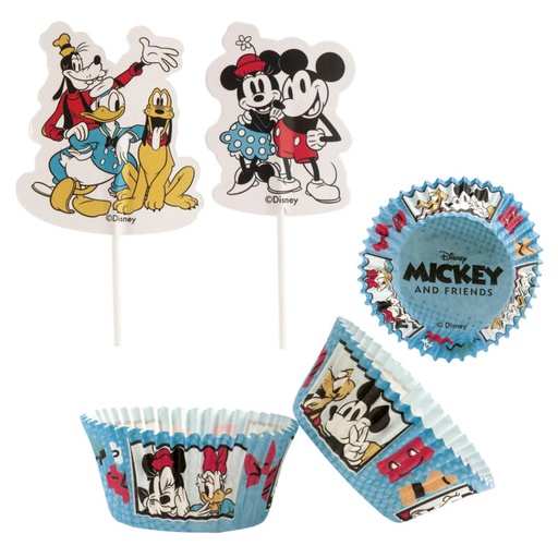 [08041959] MICKEY EN VRIENDEN CUPCAKES + TOPPERS 24+24 STUKS FOST+ INBEGREPEN