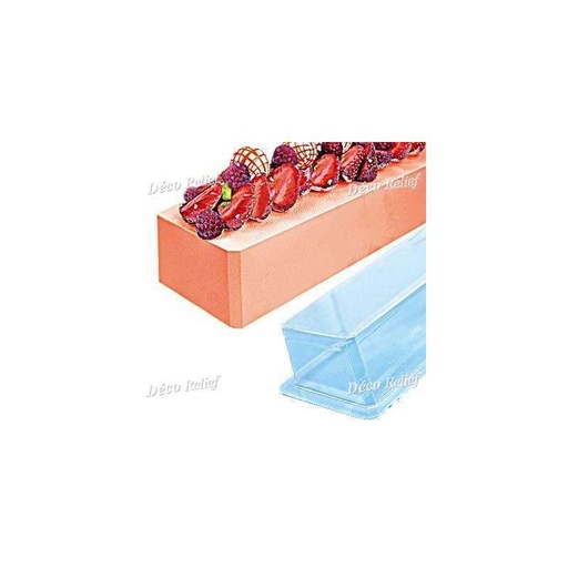 [08074079] BUB22 MOULE A BUCHE CARREE LISSE EN PVC 49,5X8X5,5CM 12PCES