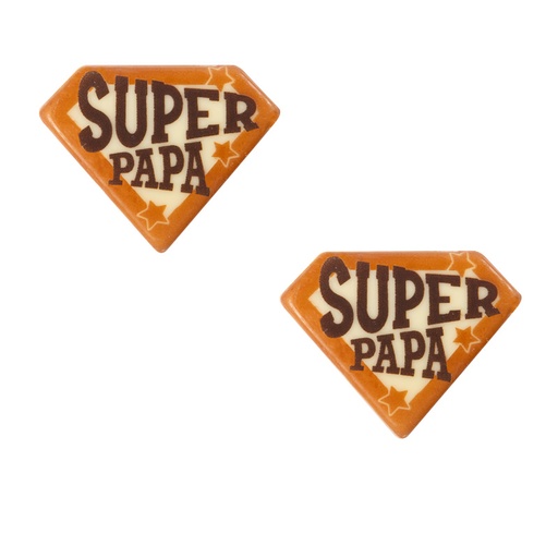 [08054549] 2011064 SUPER PAPA PLAAT 45X35MM CHOCOLADE 120 STUKS