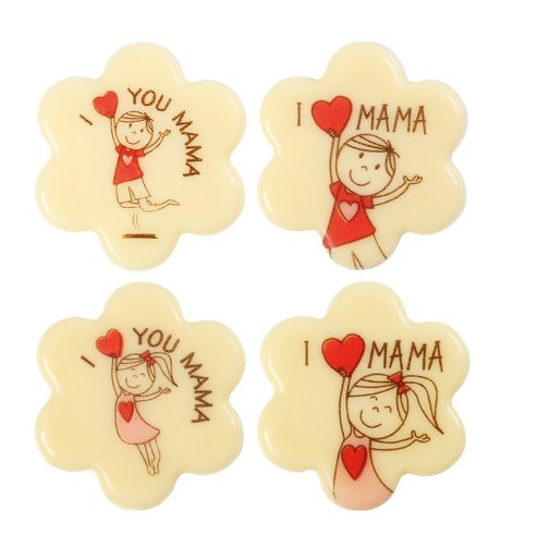 [08054752] 2010832 FLEUR I LOVE MAMA 3,5CM 120PCS ***S/CDE***
