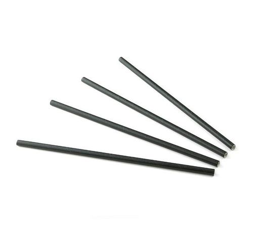 [60251238] SIER FSC BLACK PAPER STRAWS Ø 6 MM 20CM 200 PCE FOST+ INCLUDED