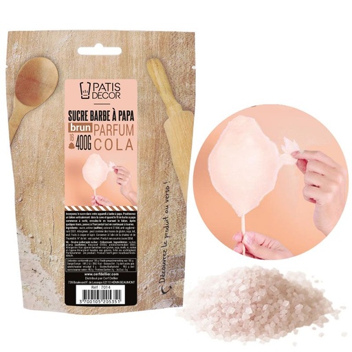 [08075452] + PATISDECOR SUCRE BARBE A PAPA AROMATISE COLA400GR