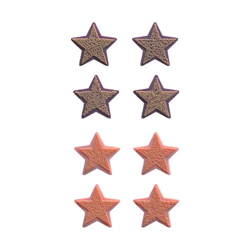 [08058049] 088150 PCB COLORED STARS RELIEF FINESSE 3.6X3.5CM 96PCS ***S/CDE***