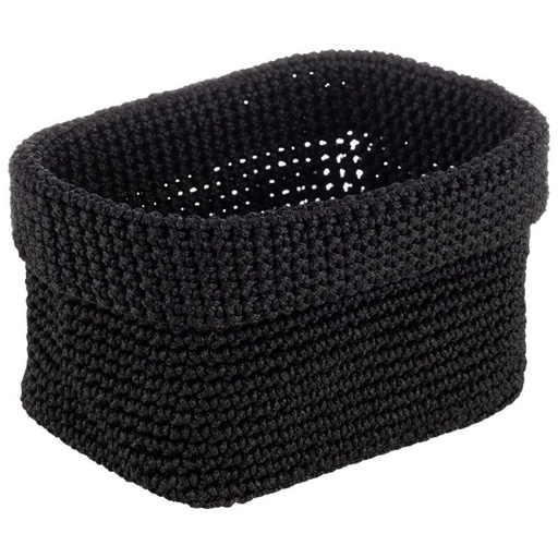 [60251537] APS CORBEILLE PAIN NOIR CORDE CROCHET 24X17.5XH12CM POLYESTER