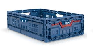 [50611146] BAC PLIABLE EURONORM 60X40X17CM BLEU PERFORE VOLUME 33L 