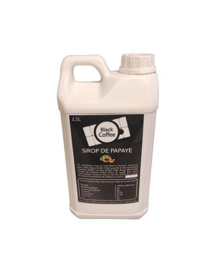 [25101218] +BLACK COFFEE SIROP GOUT PAPAYE BIDON DE 2.5L