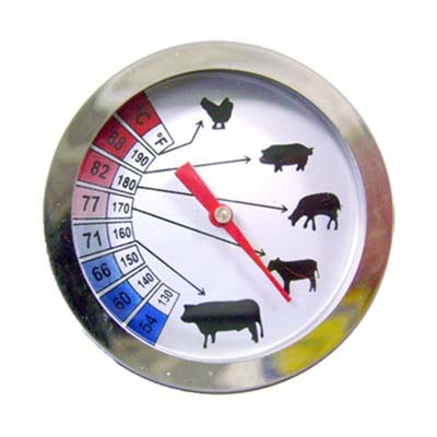[52902044] VLEES THERMOMETER MET INOX PEILLOOD 145MM DIAM50MM VAN +54° TOT +88°=STUK