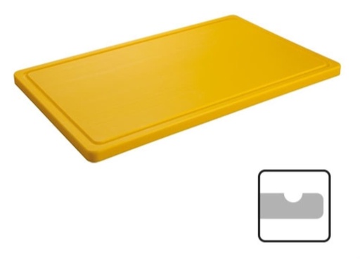 [50706124] CATERCHEF PLANCHE POLY JAUNE 40X25X2CM A/RIGOLE
