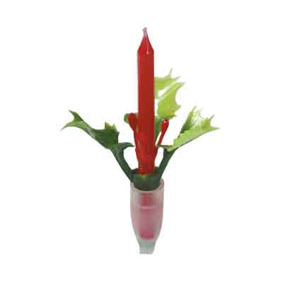 [15099822] 1059822 CANDLE + GREEN HOLLY LEAF 144PCS ***ON ORDER***