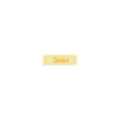[08058407] 2002463 PLAQUETTE SACHER 3,8X1,2 CM 300PCS ***S/CDE***