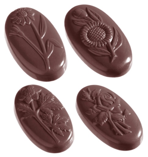 [70410598] MOULE À CHOCOLAT FLEUR OVALE CARAK CW1188 10G 2X7- 5.3X3XH0.9CM - DIFFERENTS MODELES