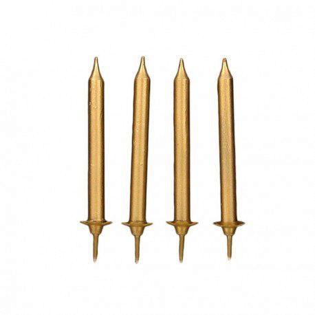[08075599] BOUGIES ET BOBECHES DOREES 12 PCES + 12 PCES