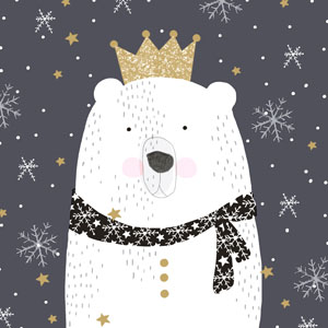 [44665162] DUNI POLAR BEAR KING NAPKINS 33X33CM 20PCS